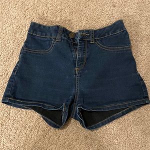 High waisted jean shorts